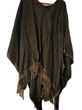 Cejon Shawl Brown Womens Acrylic Fringe Casual One Size Boho